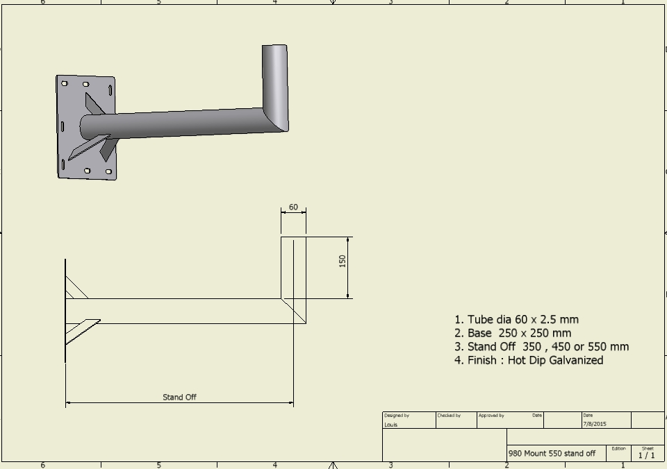 75cm Wall Mounting Bracket